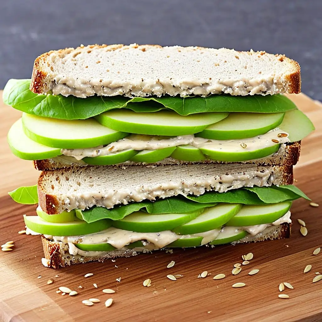 Apple sandwiches with sunflower seed butter substitute