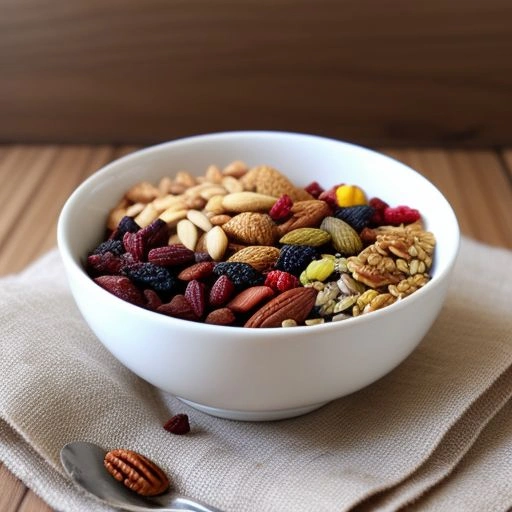 Trail mix with dried fruits and nuts