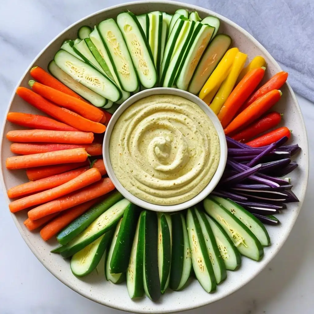 Fresh veggie sticks with hummus