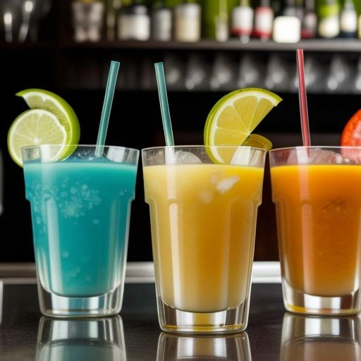 Different variations of the Scooby Snack Shot, including frozen, jello shots, and mocktails, displayed on a stylish bar counter.