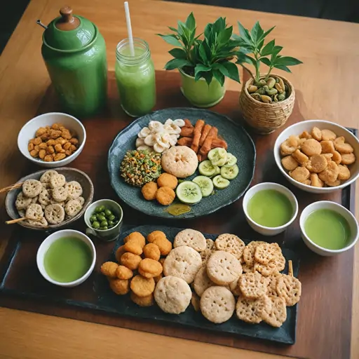 Assorted healthy protein snacks including protein bars, Greek yogurt, nuts, and boiled eggs for an energy boost.
