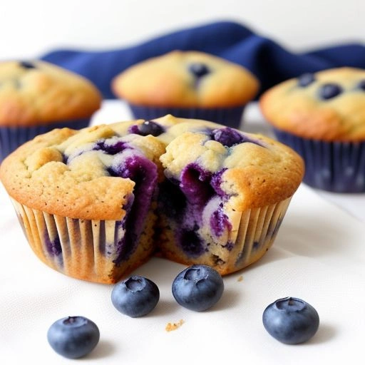 Blueberry chia muffins filled with fresh blueberries and chia seeds, made with whole wheat flour and a hint of lemon zest.