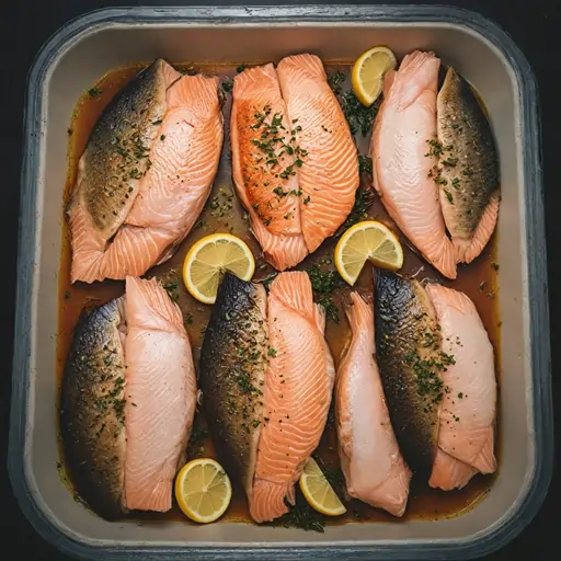 a plate content a different type of fish